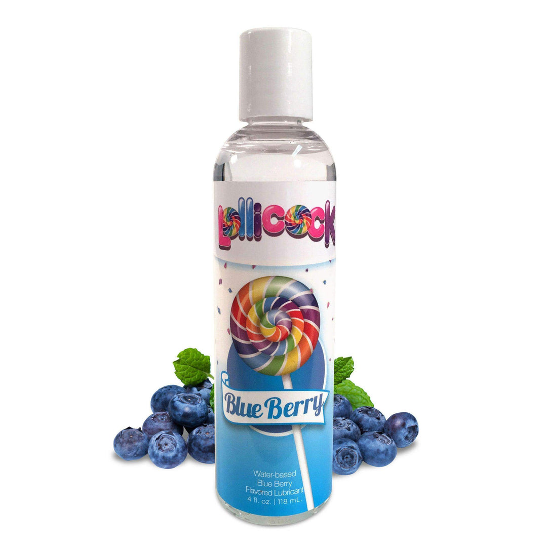 Lollicock 4 oz. Water-based Flavored Lubricant - Blue Berry - The Dildo Hub