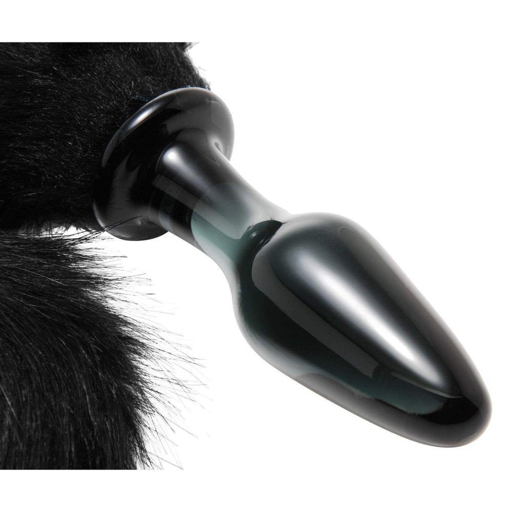 Midnight Fox Tail Glass Anal Plug - The Dildo Hub