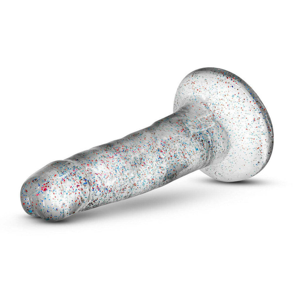 Naturally Yours - 5.5 inch Glitter Dong - Sparkling Clear - The Dildo Hub