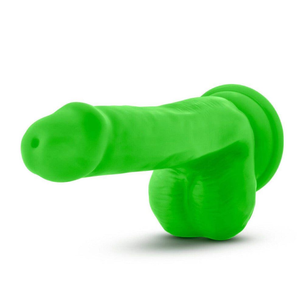 Neo Elite Silicone Dual Density Cock with Balls-Neon Green 6 Inch - The Dildo Hub
