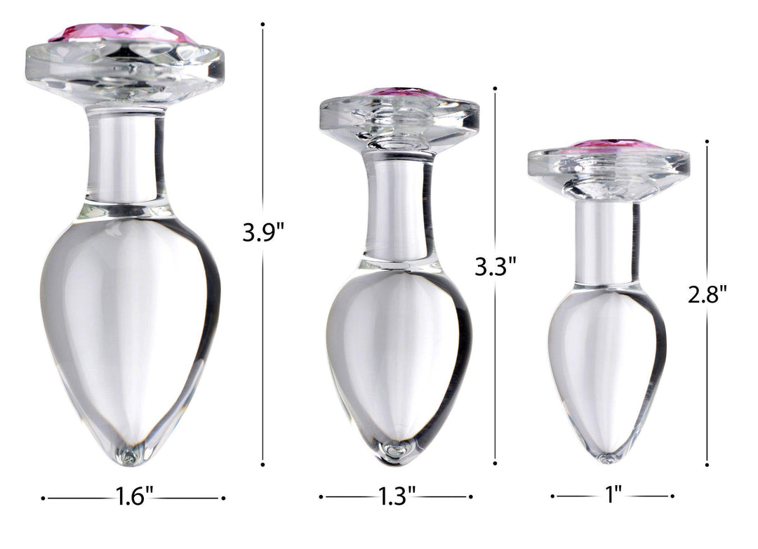 Pink Gem Glass Anal Plug - Small - The Dildo Hub