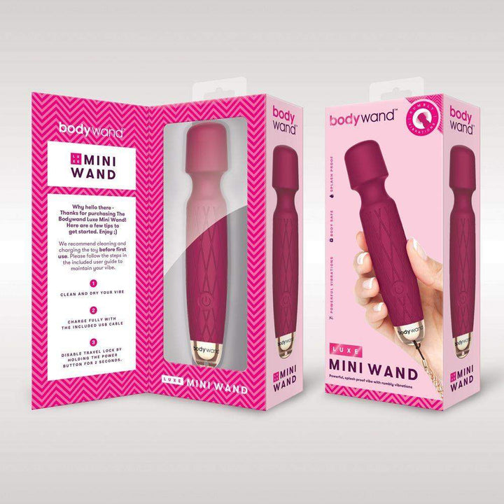 Pink Rechargeable Luxe Mini Wand Massager | Bodywand - The Dildo Hub