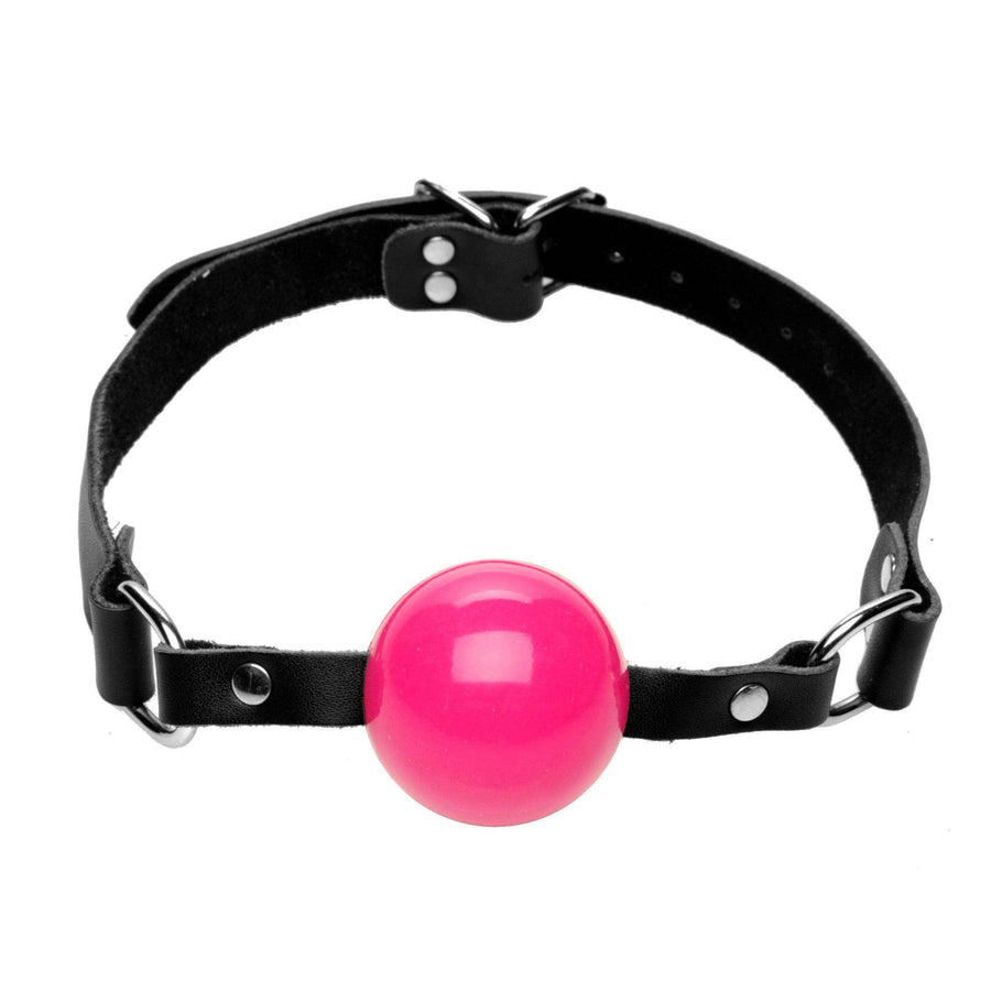 Pink Silicone Ball Gag with Leather Straps - The Dildo Hub