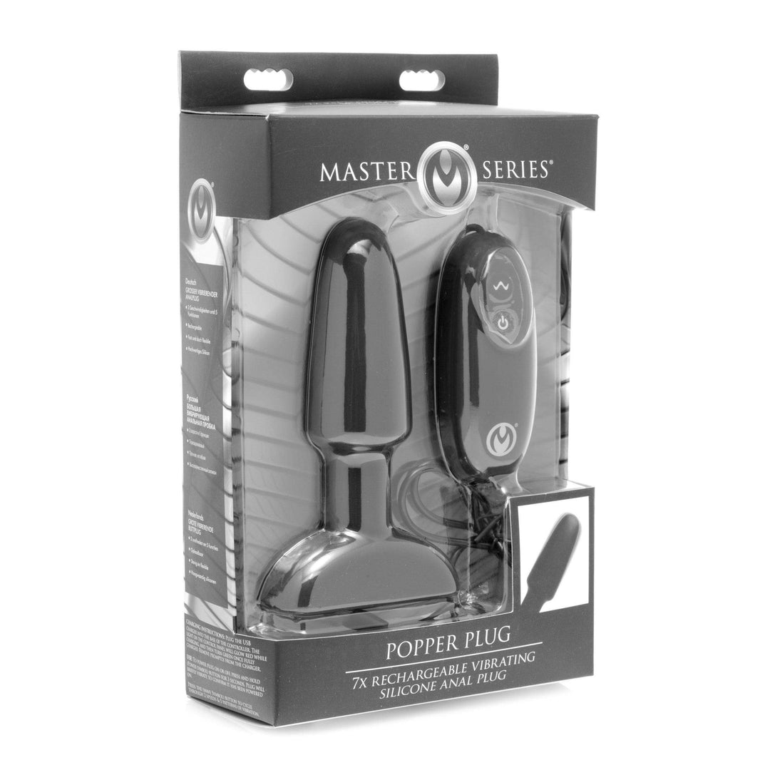 Popper Plug 7x Rechargeable Vibrating Silicone Anal Plug- Large - The Dildo Hub