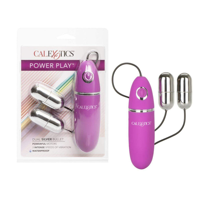 Power Play Dual Silver Vibrating Bullet | CalExotics - The Dildo Hub