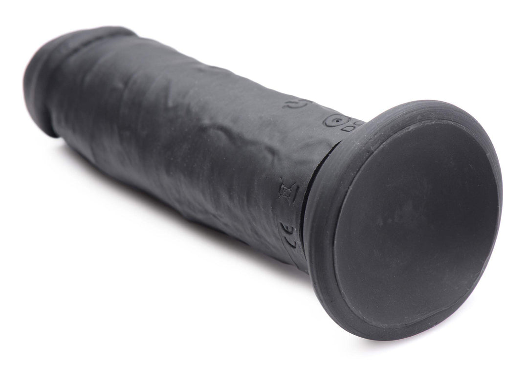 Power Player 28X Vibrating Silicone Dildo with Remote - Black - The Dildo Hub