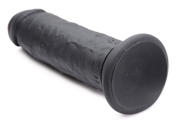 Power Player 28X Vibrating Silicone Dildo with Remote - Black - The Dildo Hub