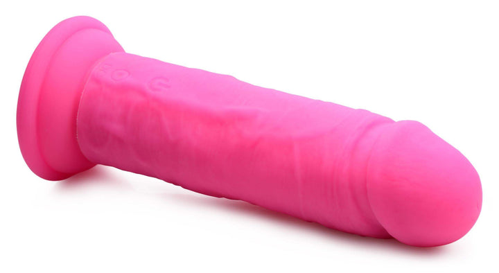 Power Player 28X Vibrating Silicone Dildo with Remote - Pink - The Dildo Hub