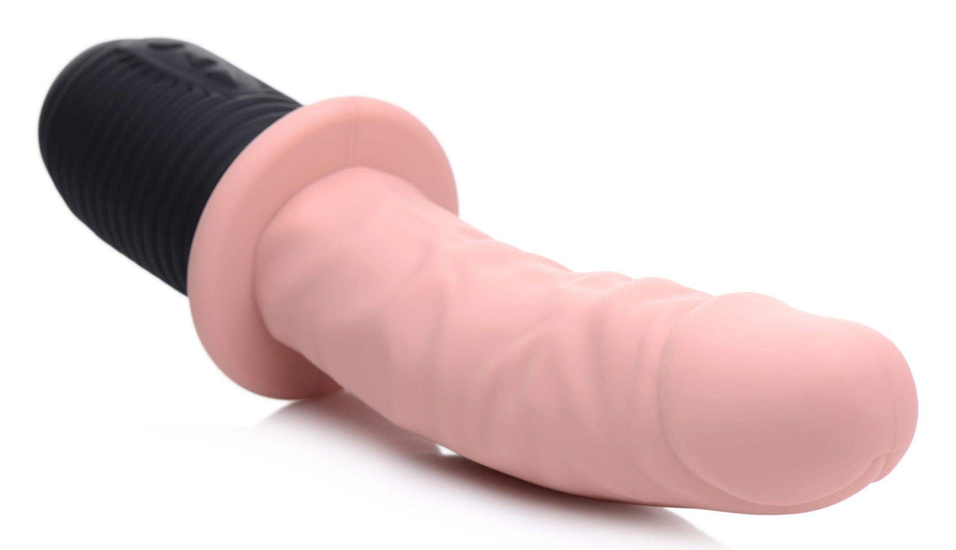 Power Pounder Vibrating and Thrusting Silicone Dildo - Light - The Dildo Hub