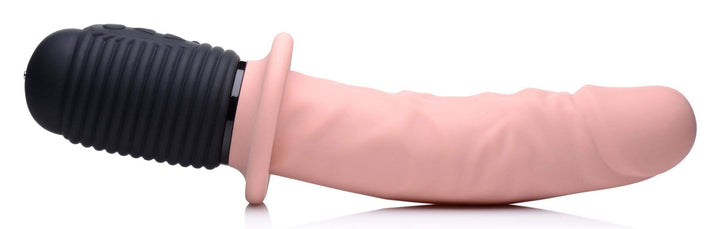 Power Pounder Vibrating and Thrusting Silicone Dildo - Light - The Dildo Hub