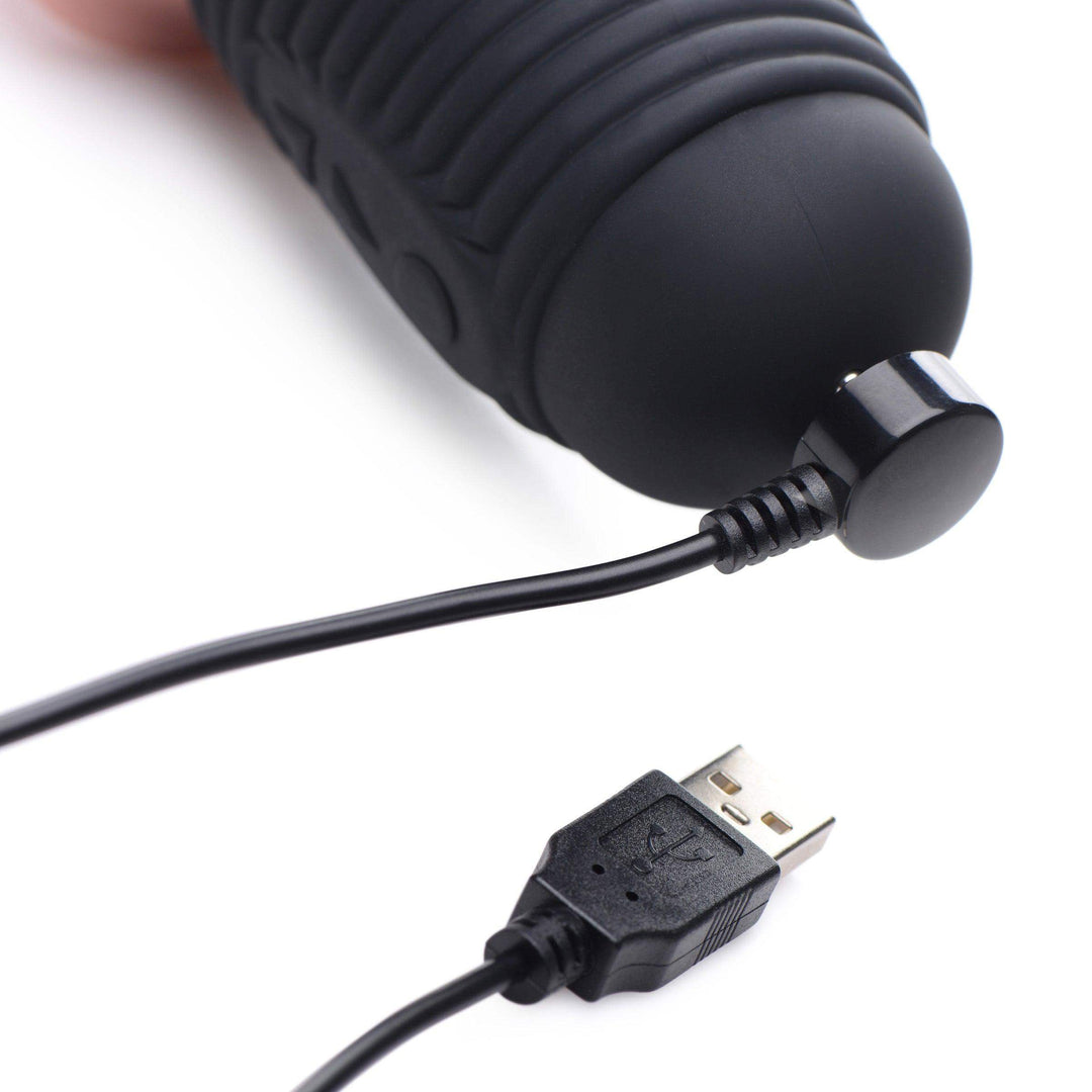 Power Pounder Vibrating and Thrusting Silicone Dildo - Light - The Dildo Hub