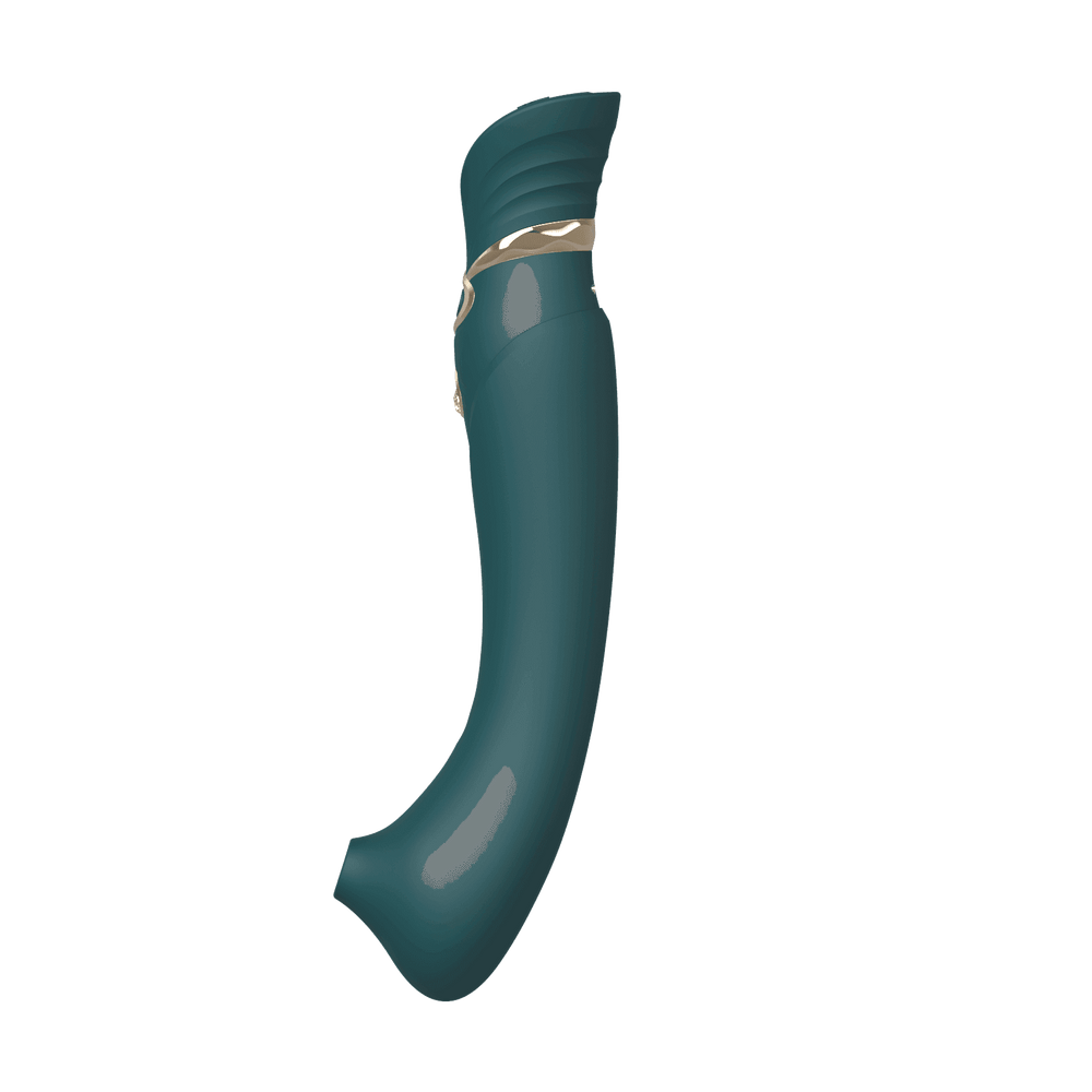 Queen Set G-spot PulseWave Vibrator with Suction Sleeve Jewel Green - The Dildo Hub