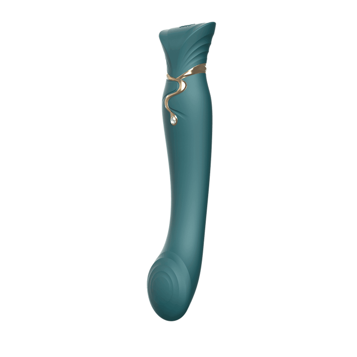 Queen Set G-spot PulseWave Vibrator with Suction Sleeve Jewel Green - The Dildo Hub