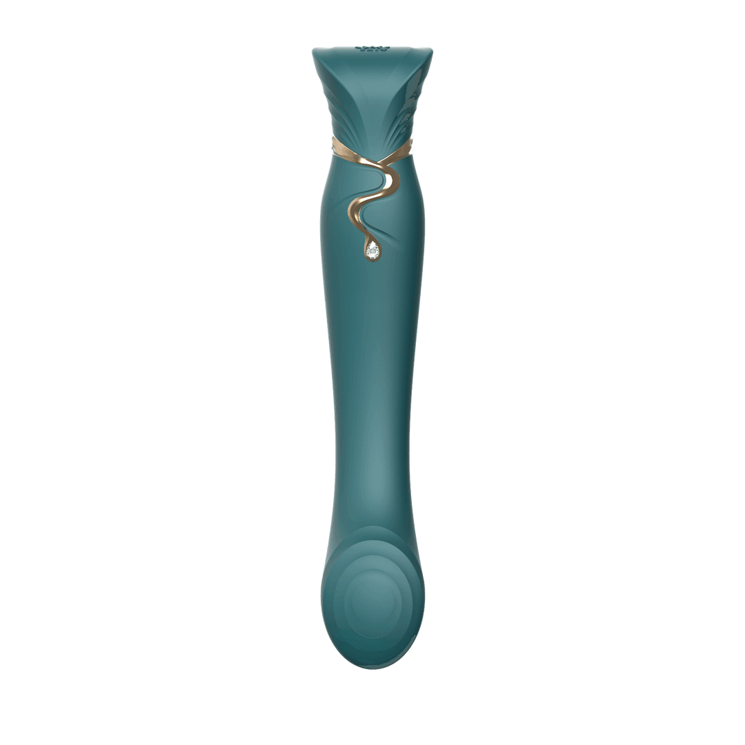 Queen Set G-spot PulseWave Vibrator with Suction Sleeve Jewel Green - The Dildo Hub