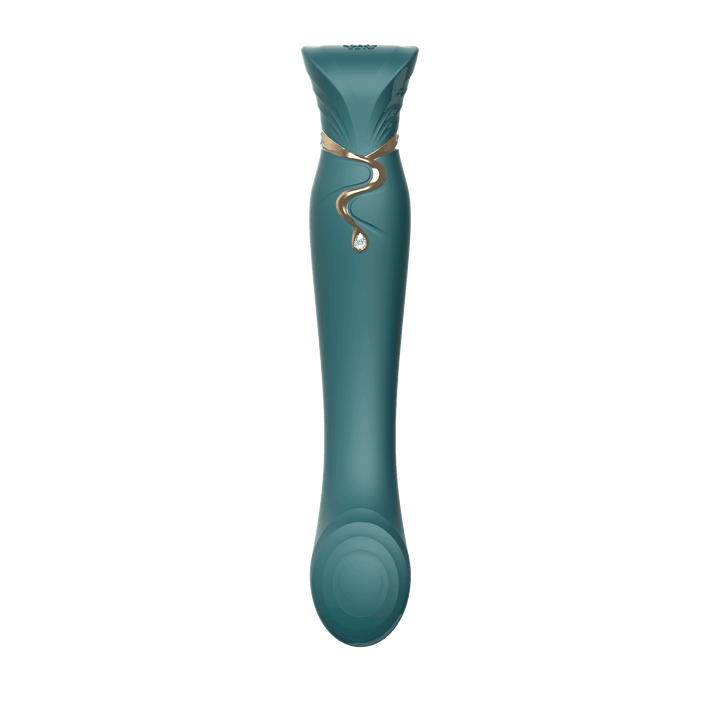 Queen Set G-spot PulseWave Vibrator with Suction Sleeve Jewel Green - The Dildo Hub