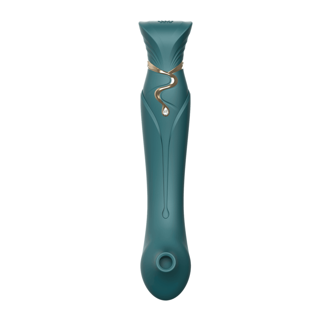 Queen Set G-spot PulseWave Vibrator with Suction Sleeve Jewel Green - The Dildo Hub