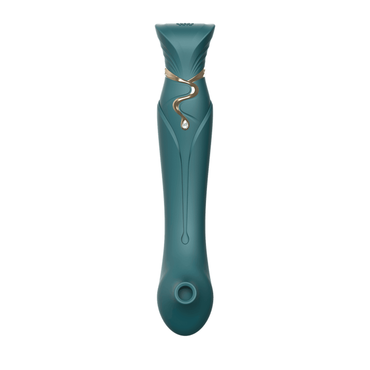 Queen Set G-spot PulseWave Vibrator with Suction Sleeve Jewel Green - The Dildo Hub