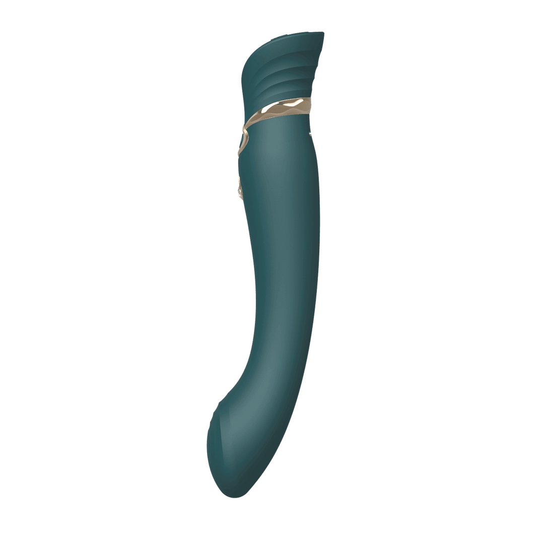 Queen Set G-spot PulseWave Vibrator with Suction Sleeve Jewel Green - The Dildo Hub