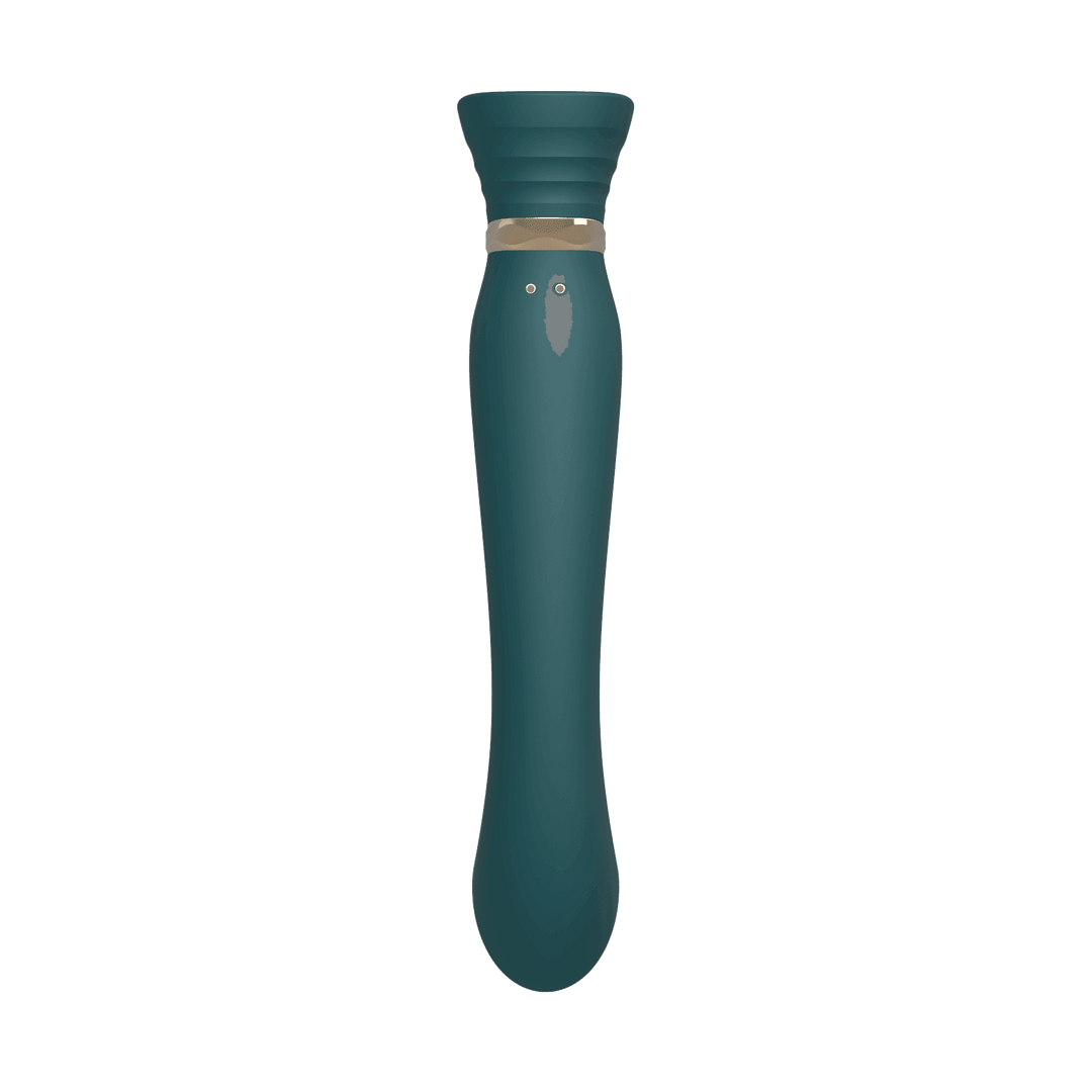 Queen Set G-spot PulseWave Vibrator with Suction Sleeve Jewel Green - The Dildo Hub