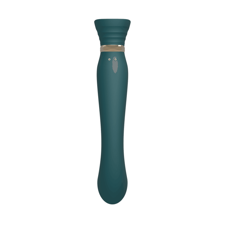 Queen Set G-spot PulseWave Vibrator with Suction Sleeve Jewel Green - The Dildo Hub