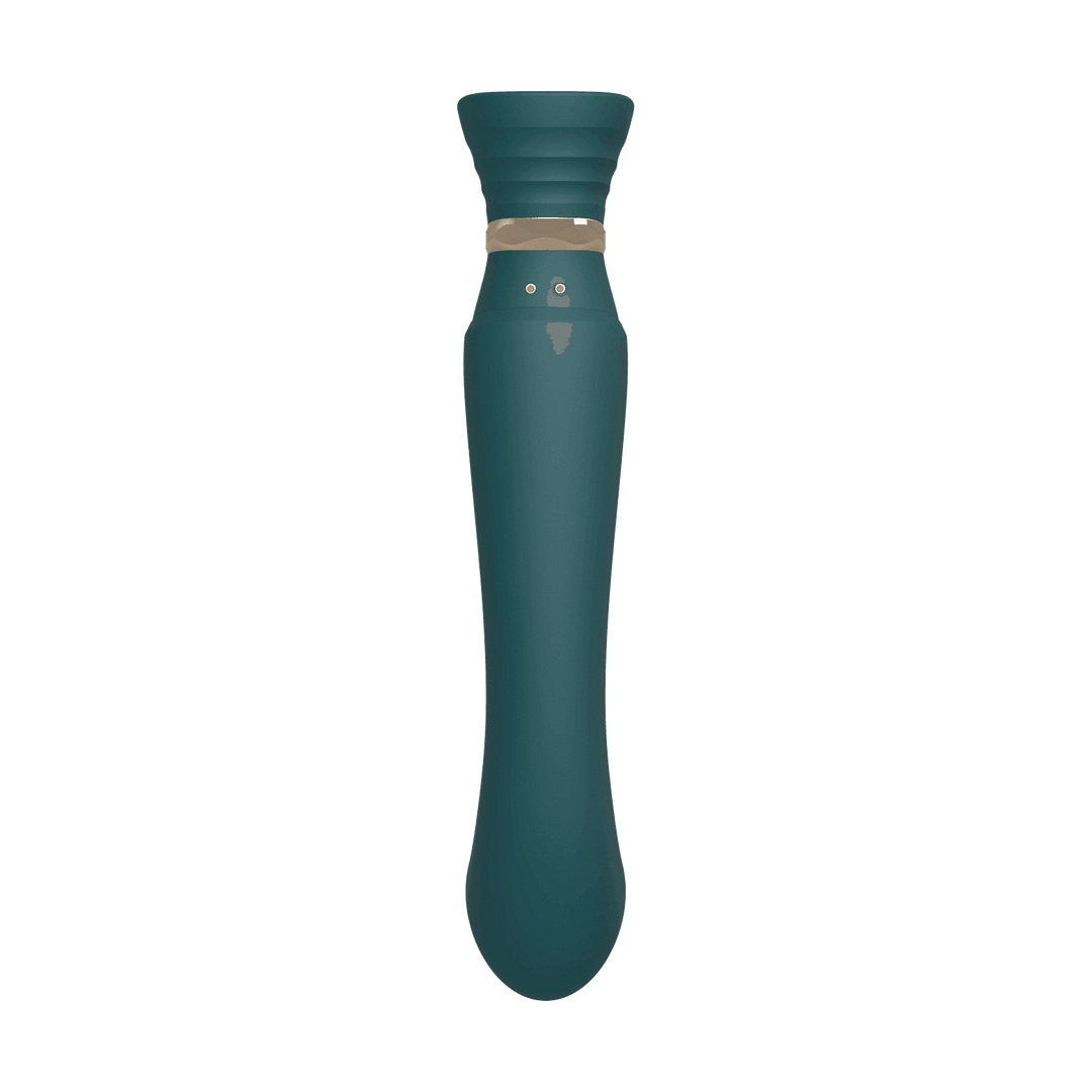 Queen Set G-spot PulseWave Vibrator with Suction Sleeve Jewel Green - The Dildo Hub