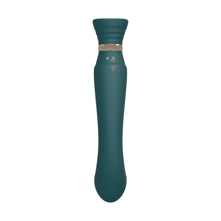 Queen Set G-spot PulseWave Vibrator with Suction Sleeve Jewel Green - The Dildo Hub