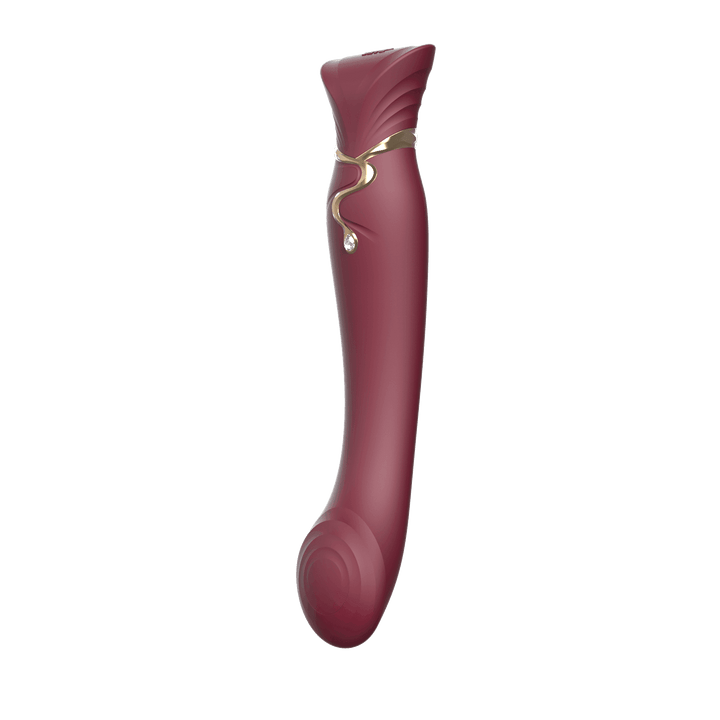 Queen Set G-spot PulseWave Vibrator with Suction Sleeve Wine Red - The Dildo Hub
