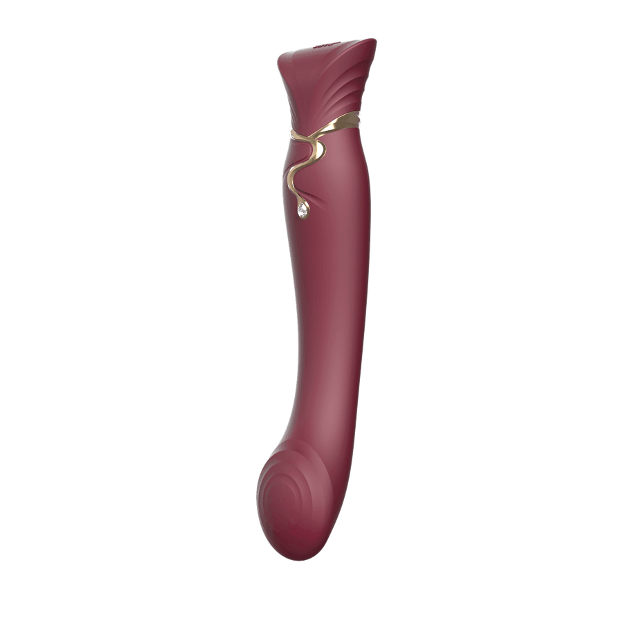 Queen Set G-spot PulseWave Vibrator with Suction Sleeve Wine Red - The Dildo Hub
