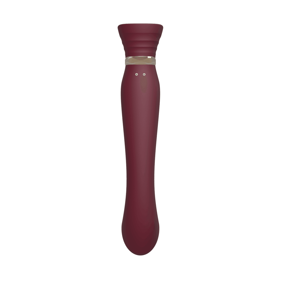 Queen Set G-spot PulseWave Vibrator with Suction Sleeve Wine Red - The Dildo Hub