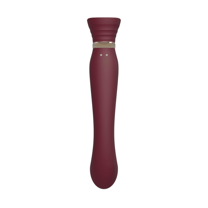 Queen Set G-spot PulseWave Vibrator with Suction Sleeve Wine Red - The Dildo Hub