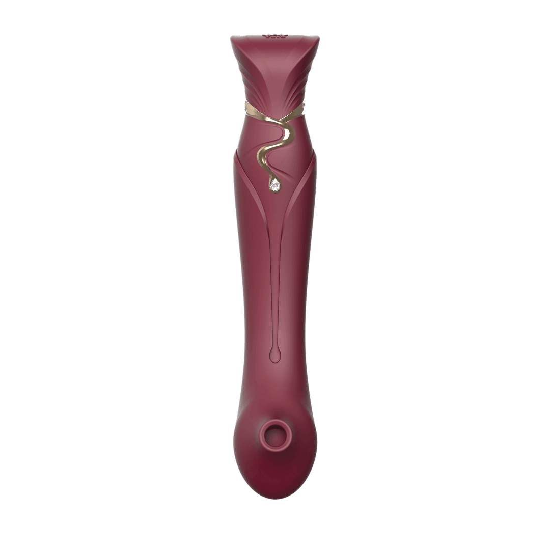 Queen Set G-spot PulseWave Vibrator with Suction Sleeve Wine Red - The Dildo Hub