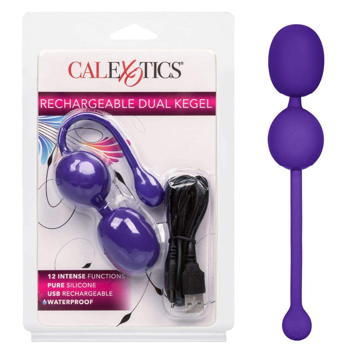 Rechargeable Dual Vibrating Kegel Balls - Purple | CalExotics - The Dildo Hub