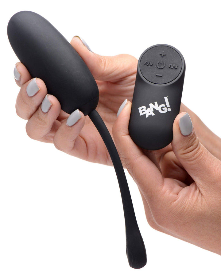 Remote Control 28X Silicone Plush Egg - Black - The Dildo Hub