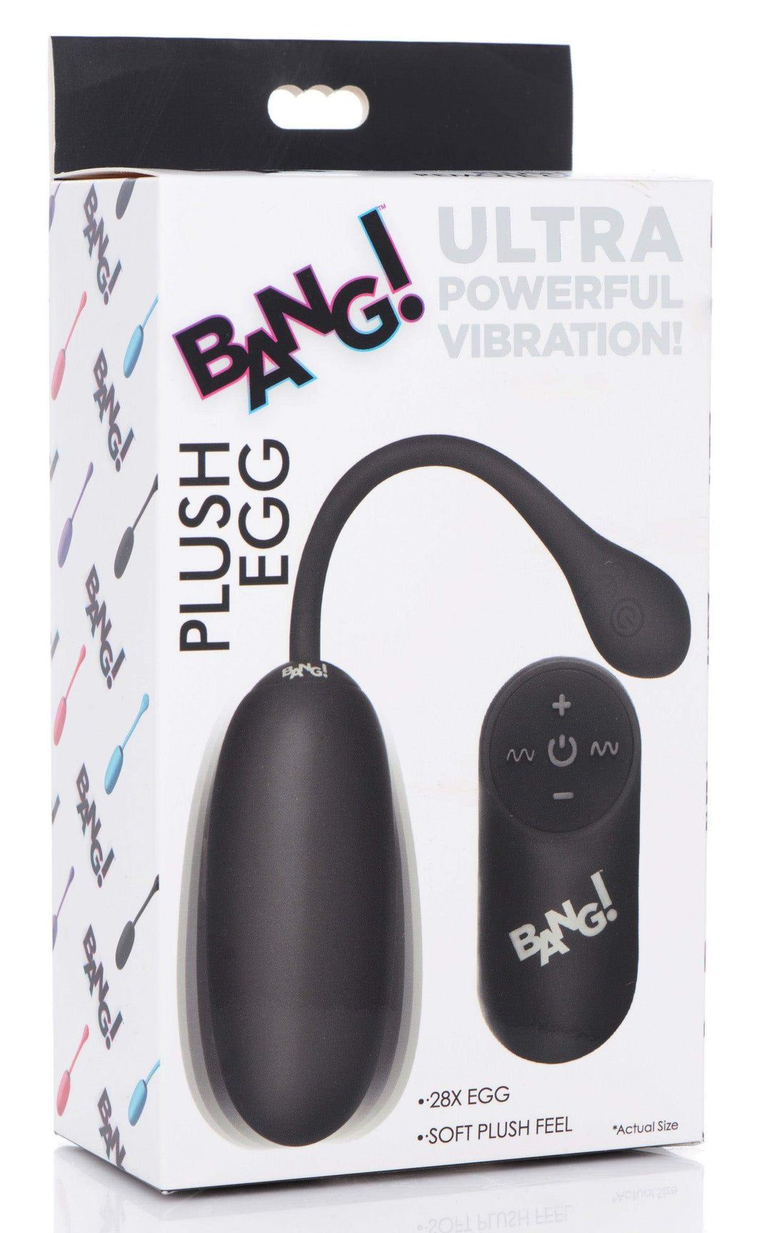 Remote Control 28X Silicone Plush Egg - Black - The Dildo Hub