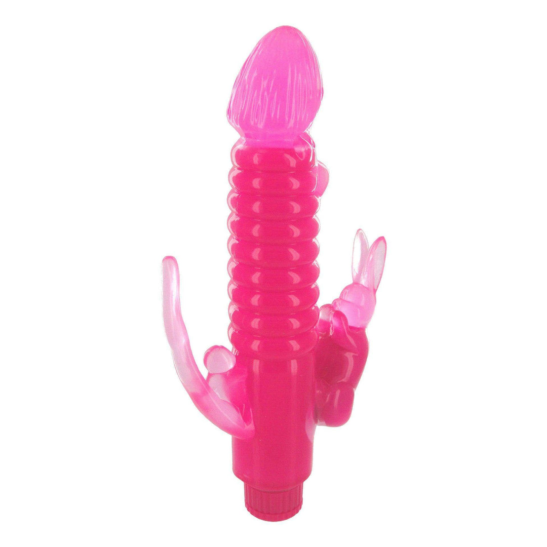 Ribbed Rabbit with Anal Tickler - The Dildo Hub