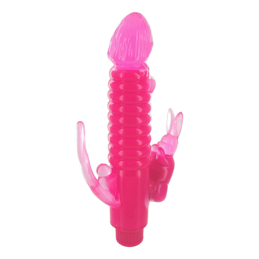 Ribbed Rabbit with Anal Tickler - The Dildo Hub