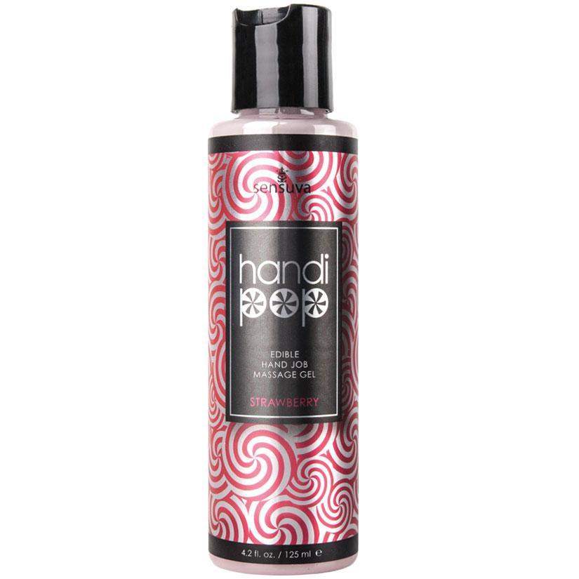 Sensuva Handipop Handjob Massage Gel - Strawberry - 4.2 Oz. - The Dildo Hub