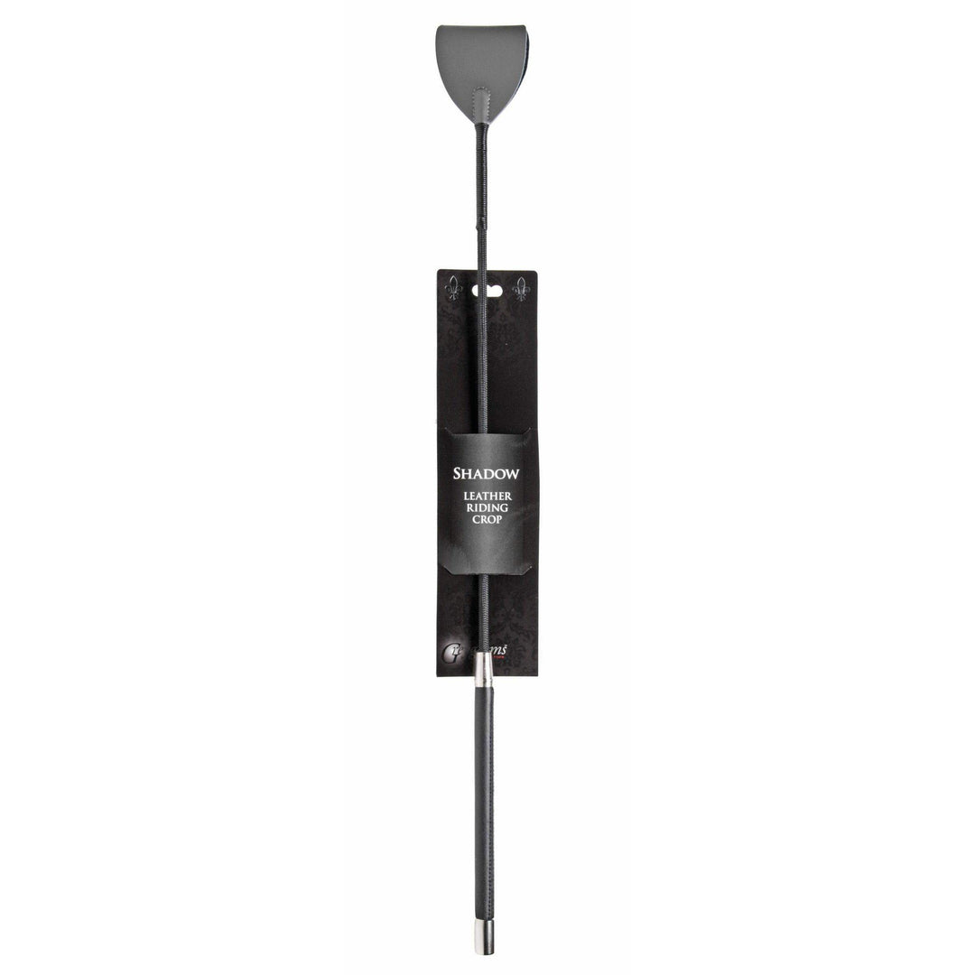 Shadow Grey Leather Riding Crop - The Dildo Hub