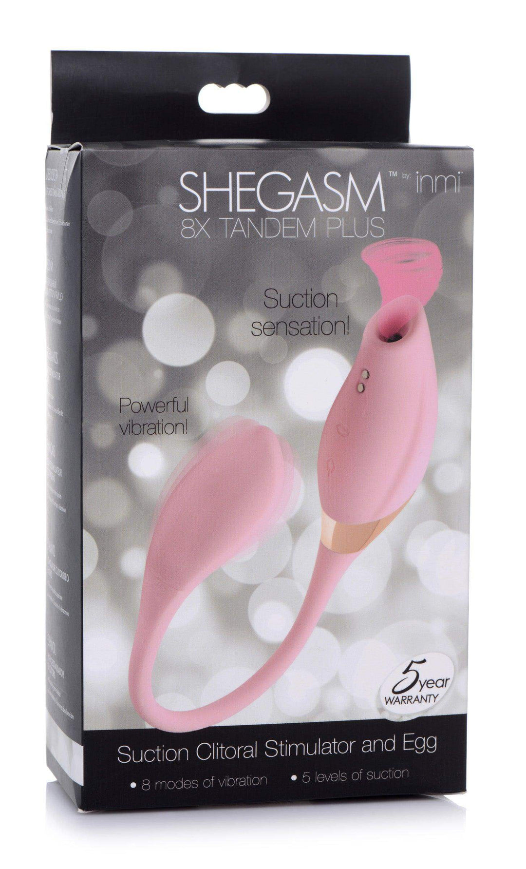 Shegasm 8X Tandem Plus Silicone Suction Clitoral Stimulator and Egg - The Dildo Hub