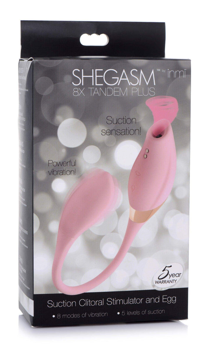 Shegasm 8X Tandem Plus Silicone Suction Clitoral Stimulator and Egg - The Dildo Hub