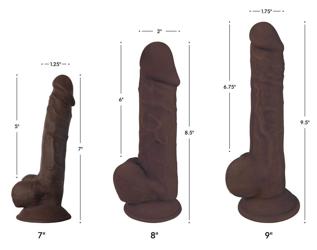 Silexpan Dark Hypoallergenic Silicone Dildo with Balls - 7 Inch - The Dildo Hub