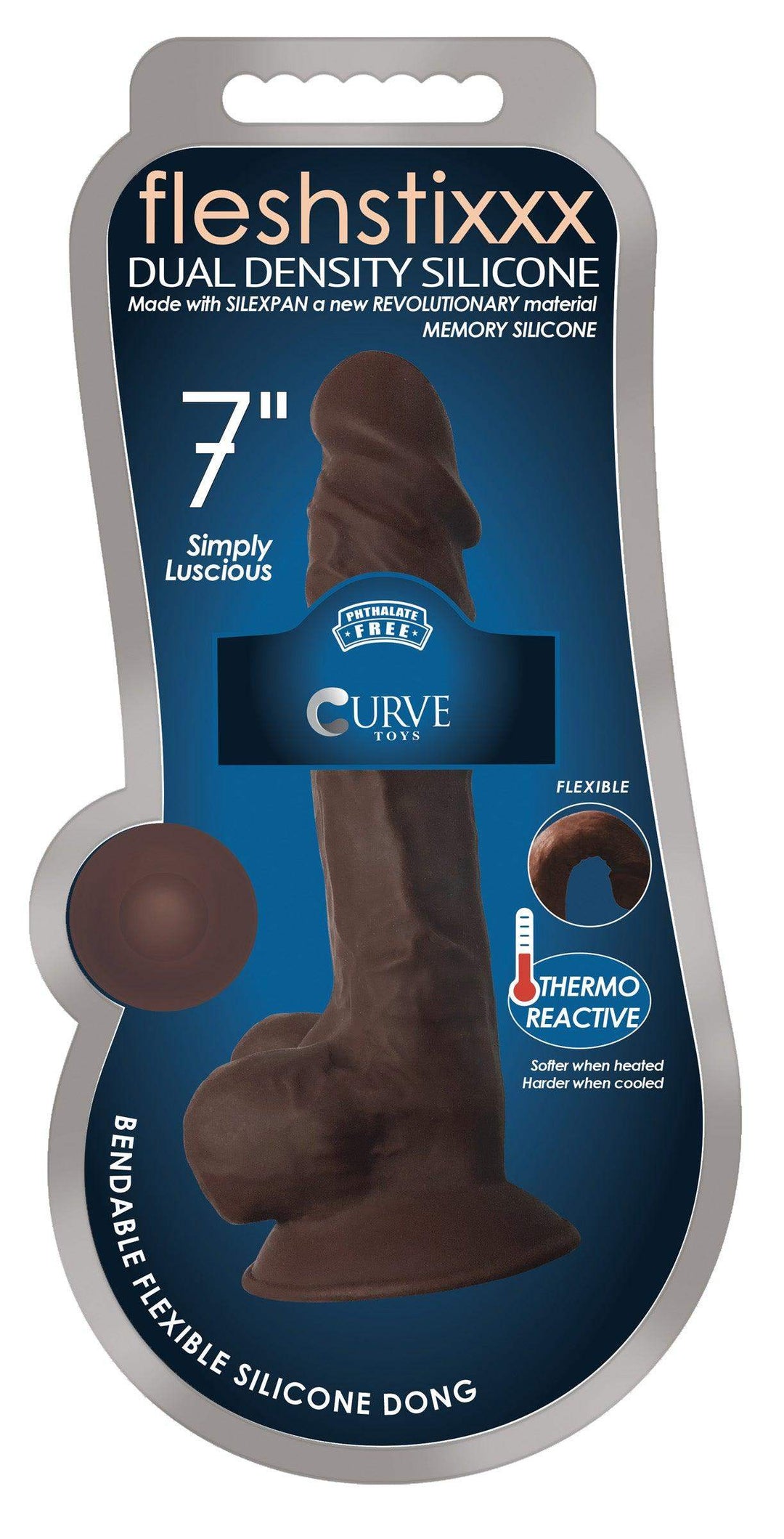 Silexpan Dark Hypoallergenic Silicone Dildo with Balls - 7 Inch - The Dildo Hub
