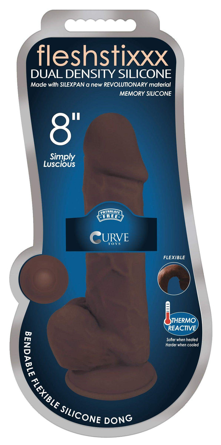 Silexpan Dark Hypoallergenic Silicone Dildo with Balls - 8 Inch - The Dildo Hub