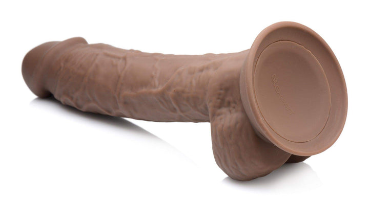 Silexpan Dark Realistic Dildo with Balls - 8.5 Inch - The Dildo Hub