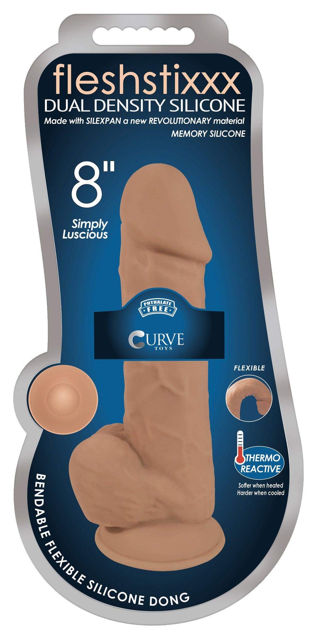 Silexpan Medium Hypoallergenic Silicone Dildo with Balls - 8 Inch - The Dildo Hub