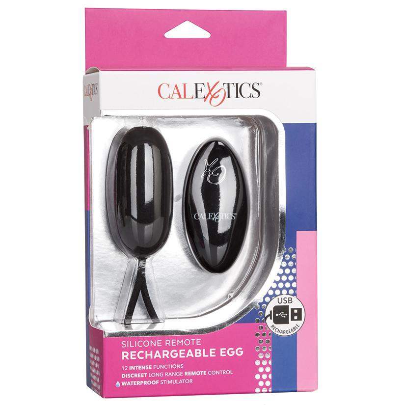 Silicone Remote Rechargeable Egg - Black - The Dildo Hub