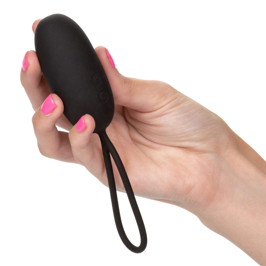 Silicone Remote Rechargeable Egg - Black - The Dildo Hub