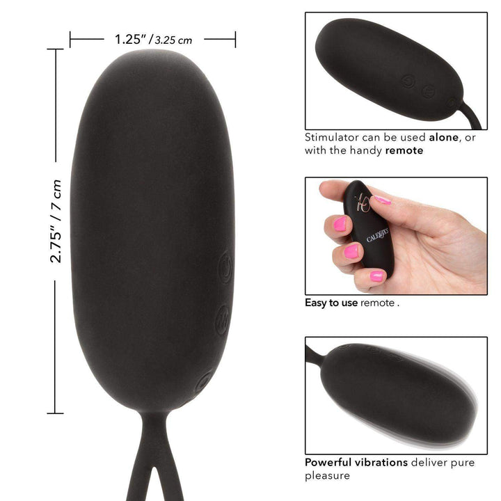 Silicone Remote Rechargeable Egg - Black - The Dildo Hub