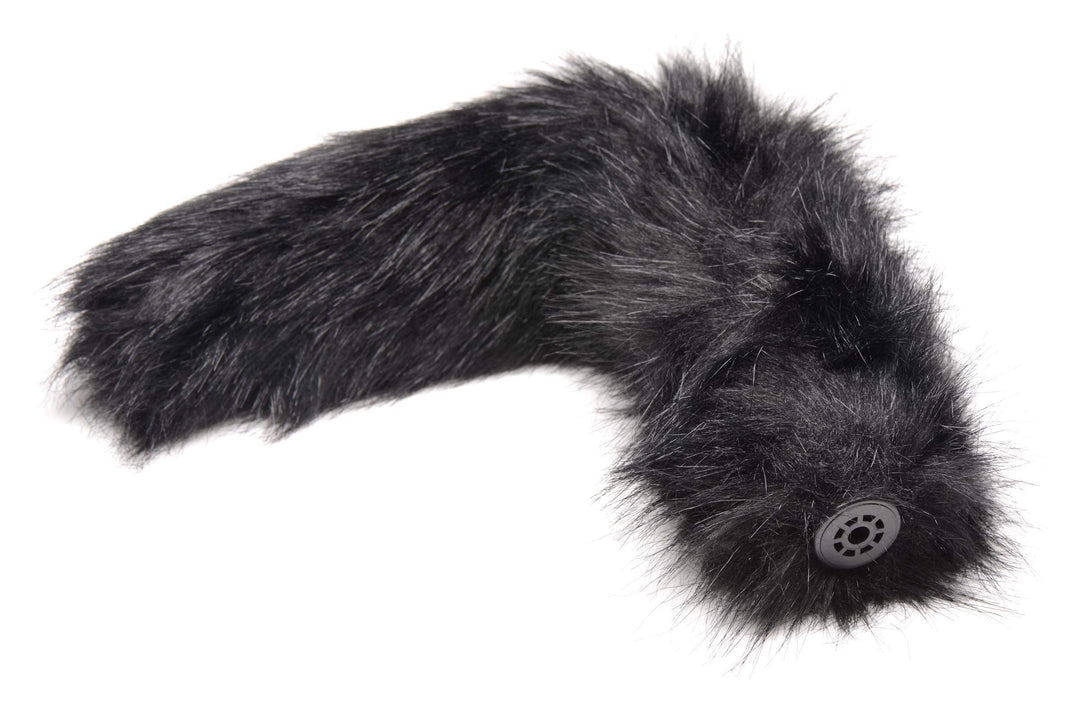 Small Anal Plug with Interchangeable Fox Tail - Black - The Dildo Hub
