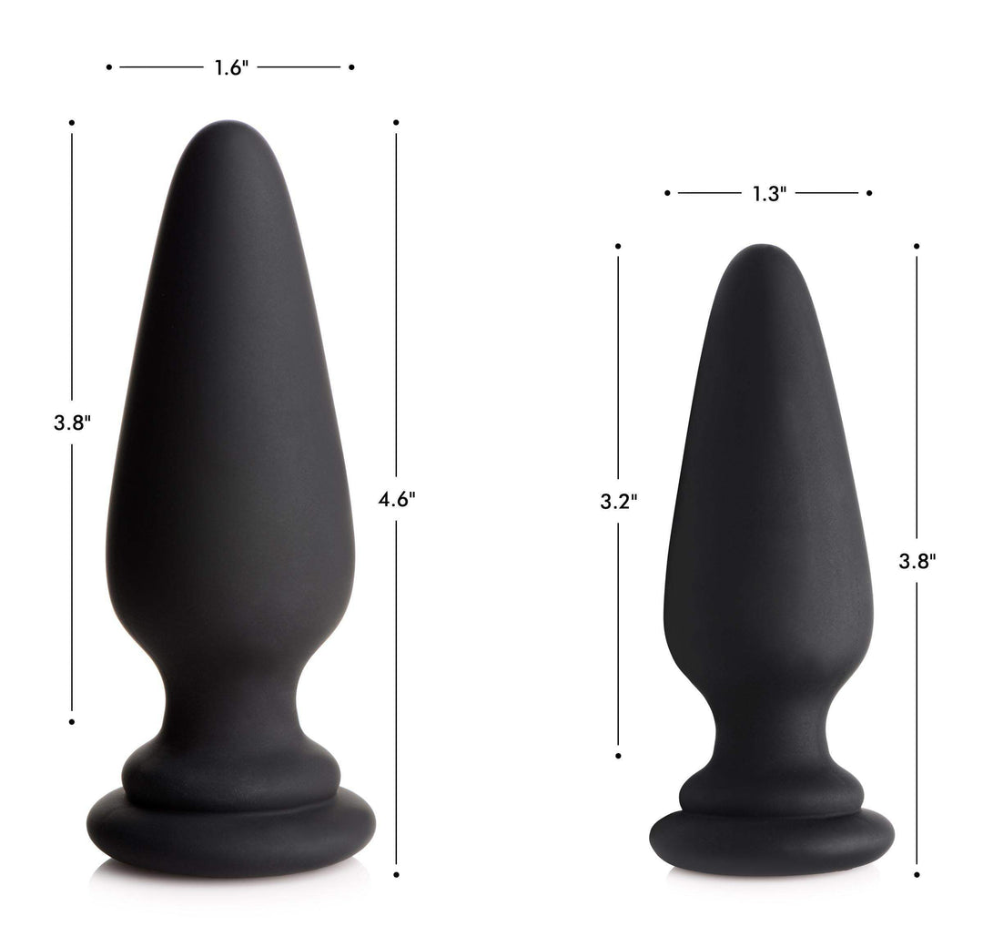 Small Anal Plug with Interchangeable Fox Tail - Black - The Dildo Hub